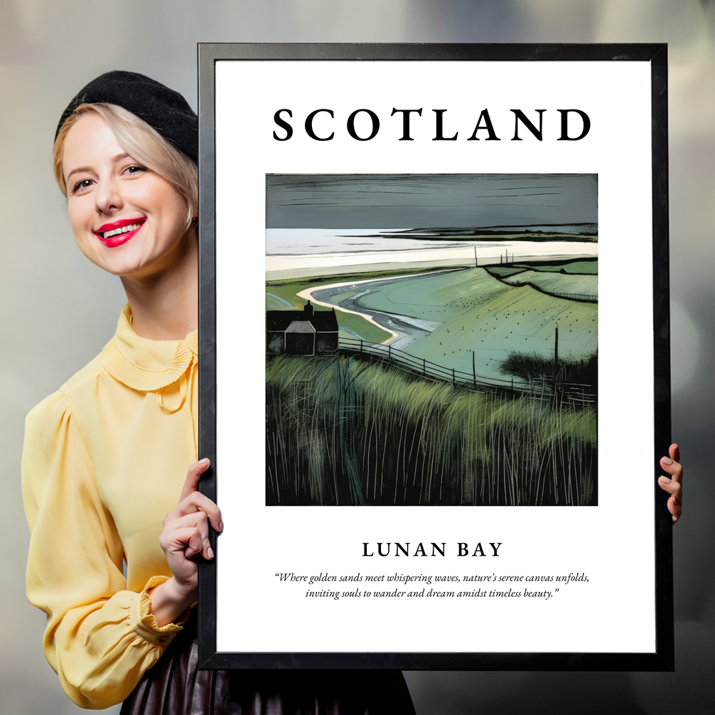 Person holding a poster of Lunan Bay