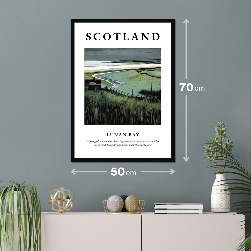 Poster of Lunan Bay hanging on a wall