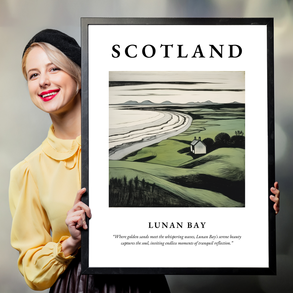 Person holding a poster of Lunan Bay