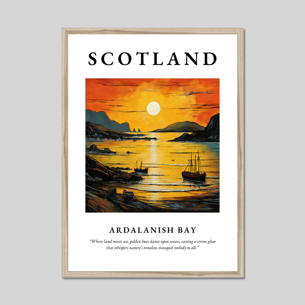 Poster in a natural frame with the word Scotland