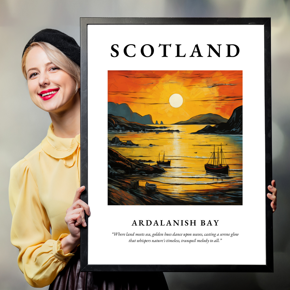 Person holding a poster of Ardalanish Bay