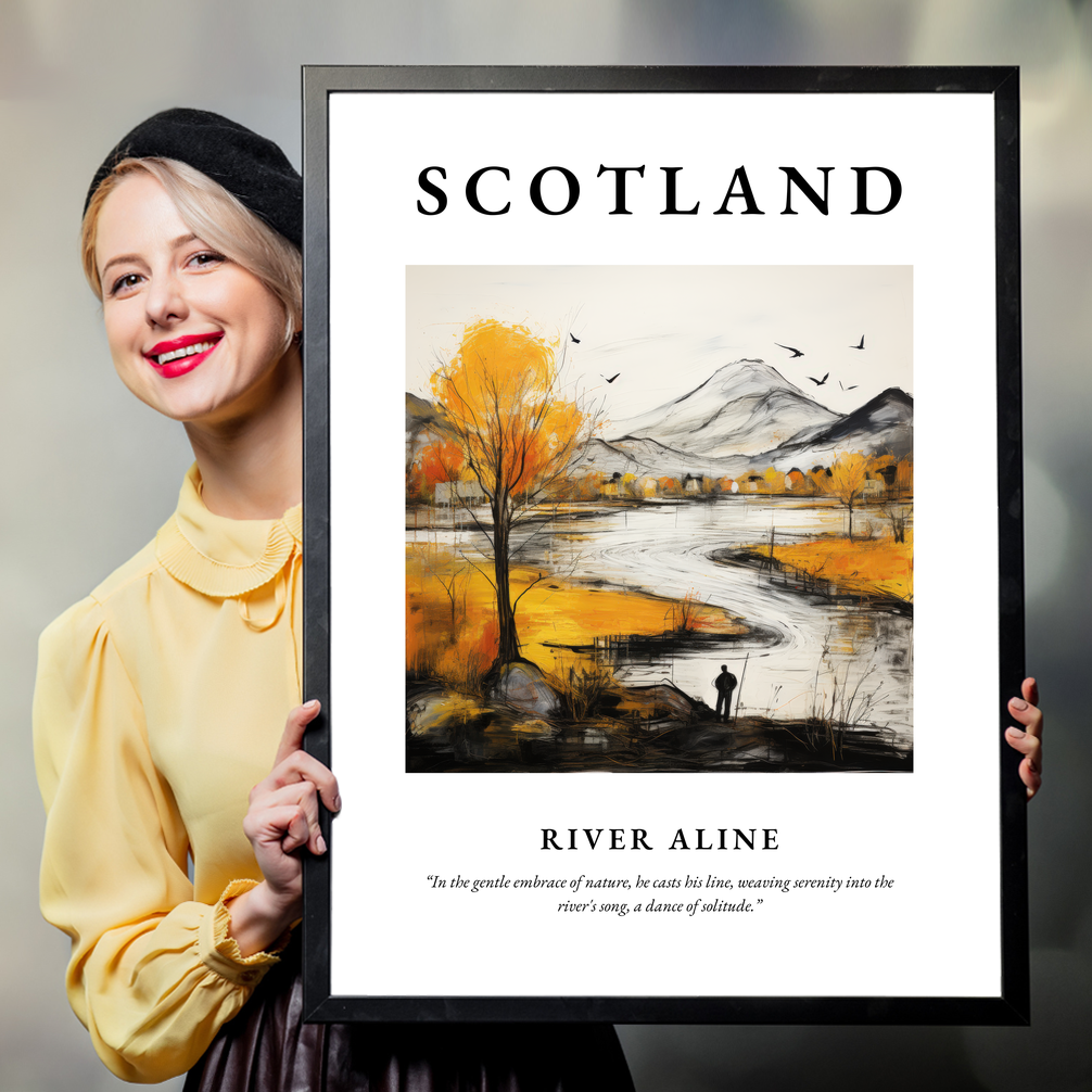 Person holding a poster of River Aline