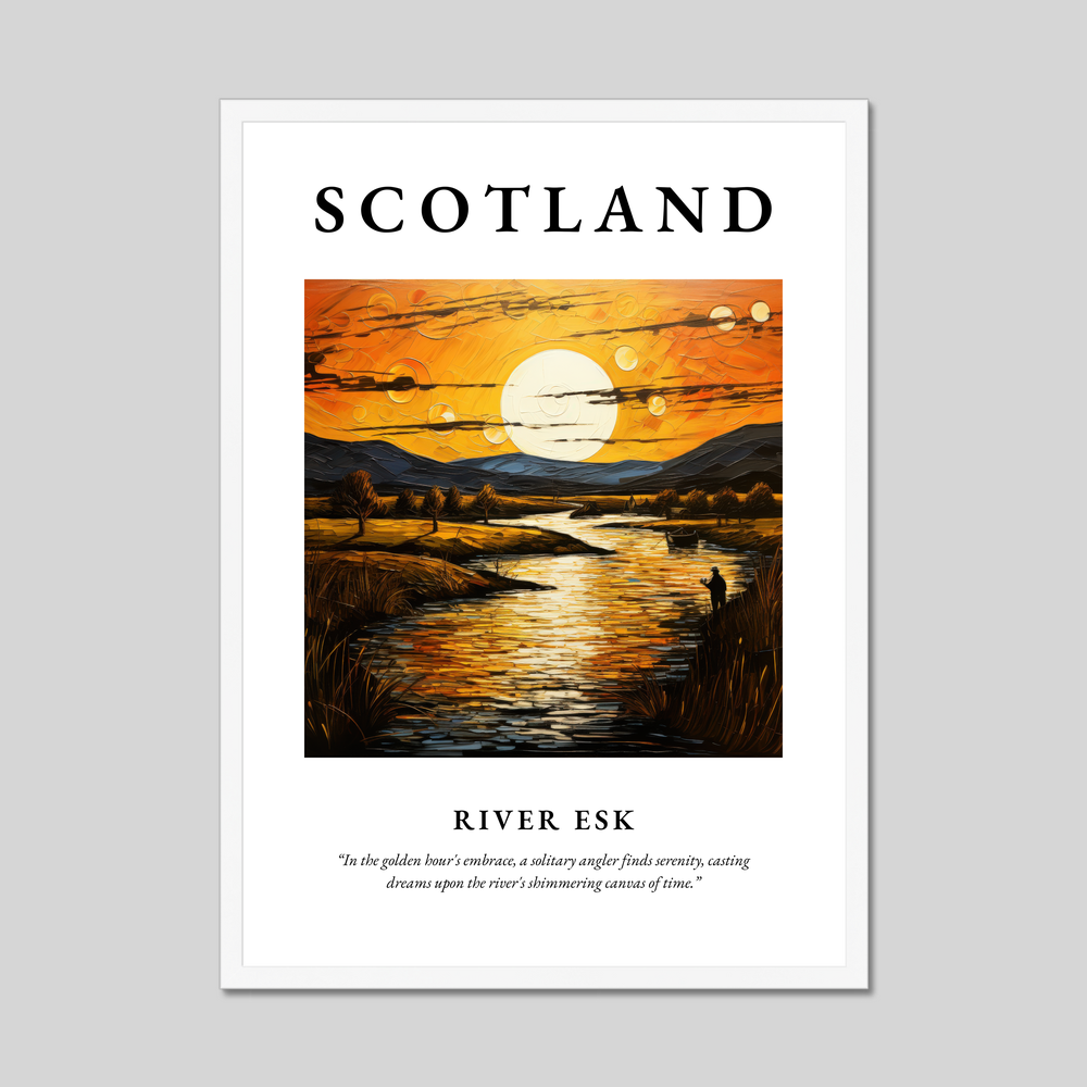 Poster in a white frame with the word Scotland