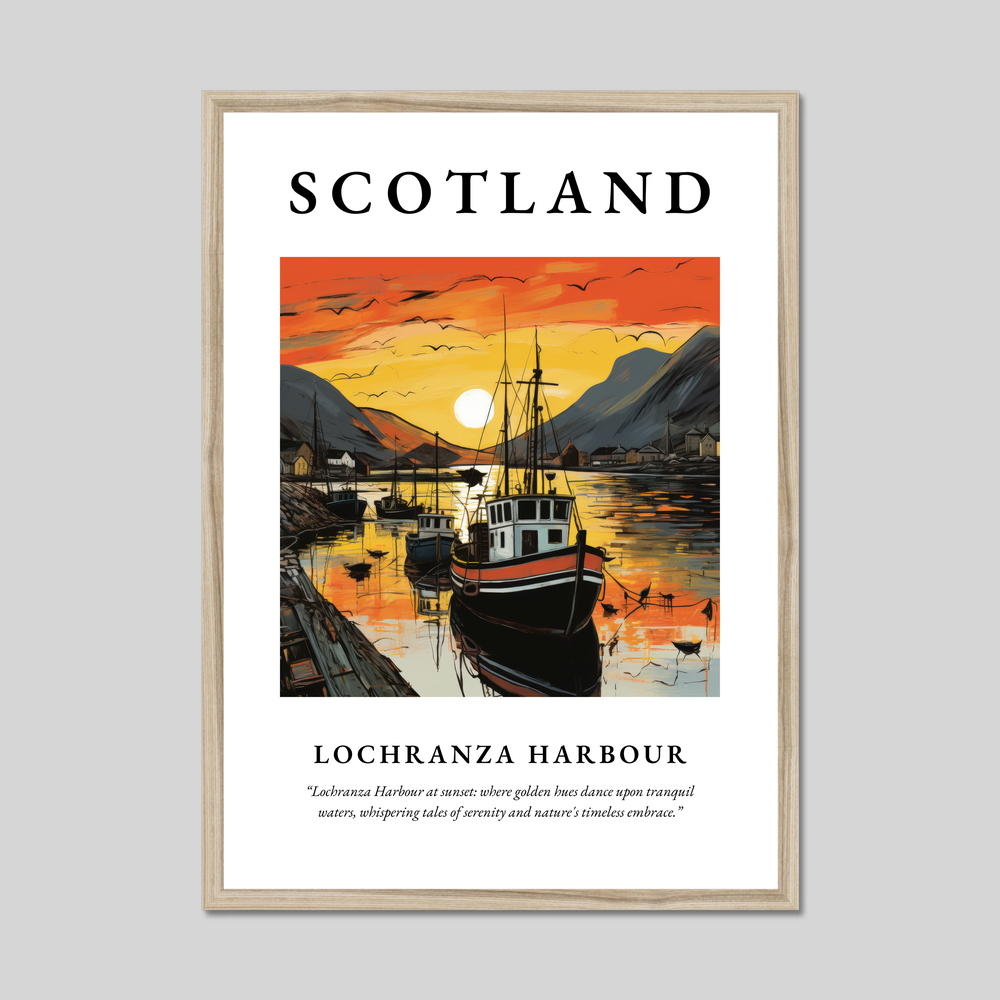 Poster in a natural frame with the word Scotland