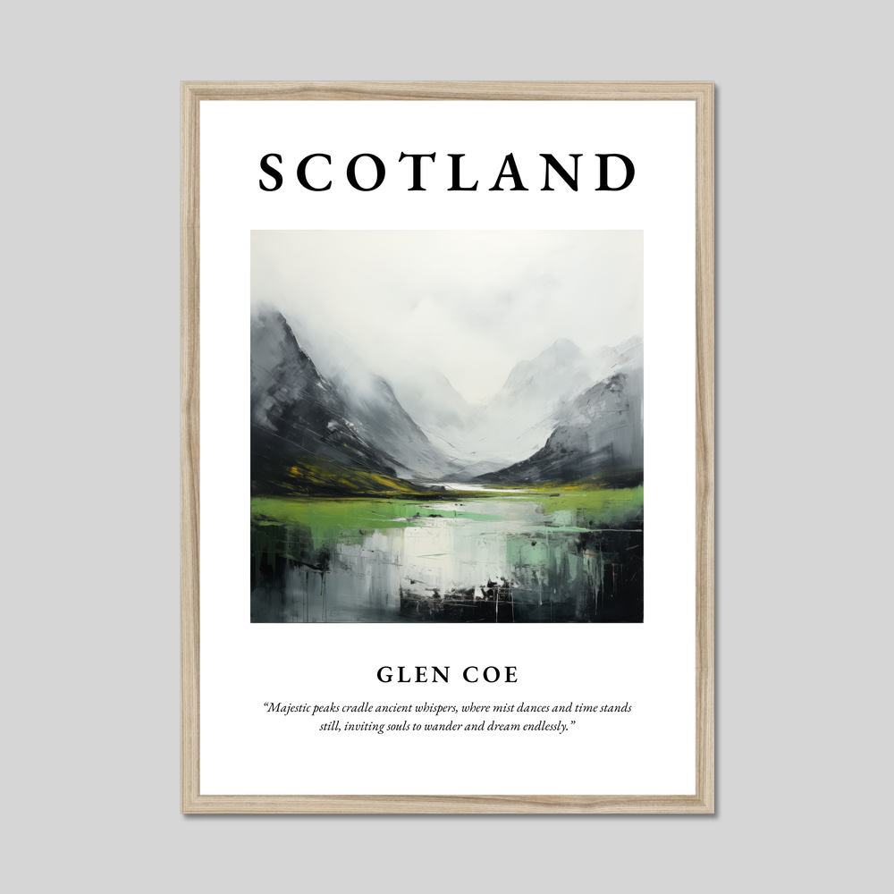 Poster in a natural frame with the word Scotland