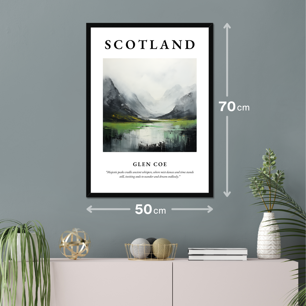 Poster of Glen Coe hanging on a wall