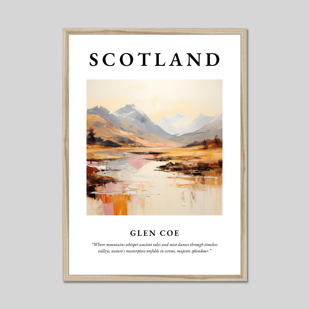 Poster in a natural frame with the word Scotland