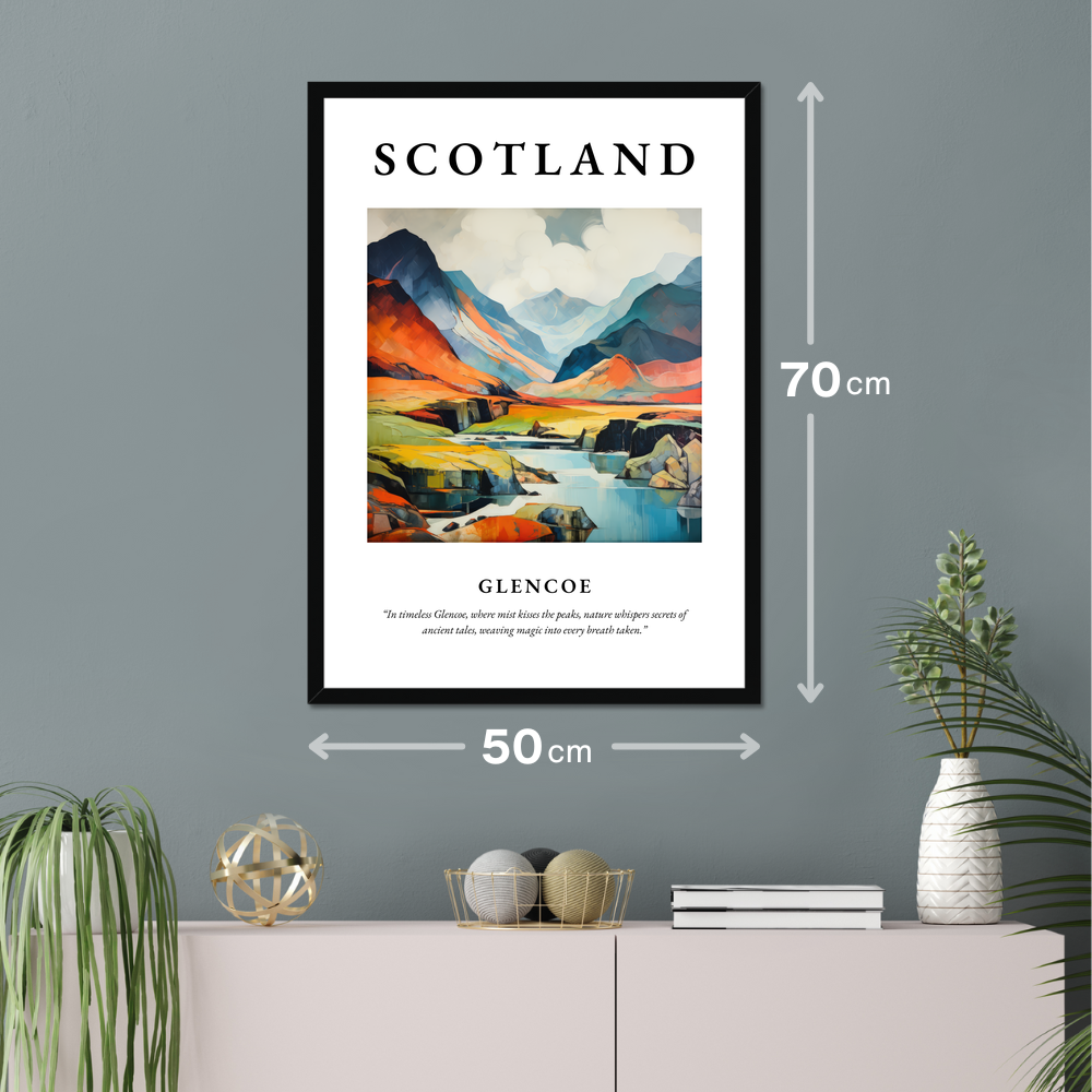 Poster of Glencoe hanging on a wall