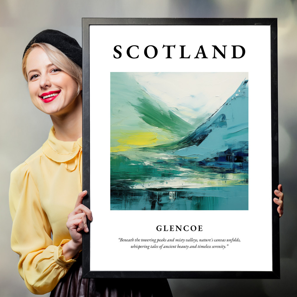 Person holding a poster of Glencoe