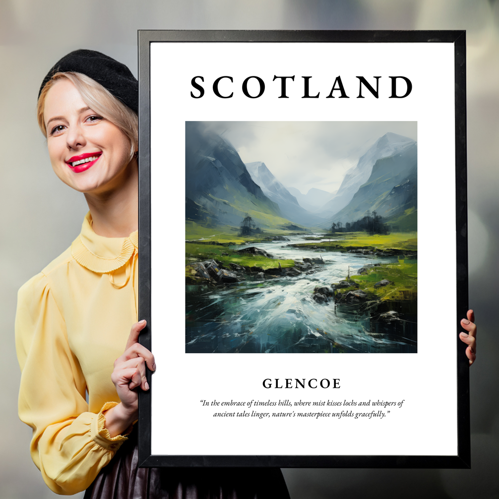 Person holding a poster of Glencoe