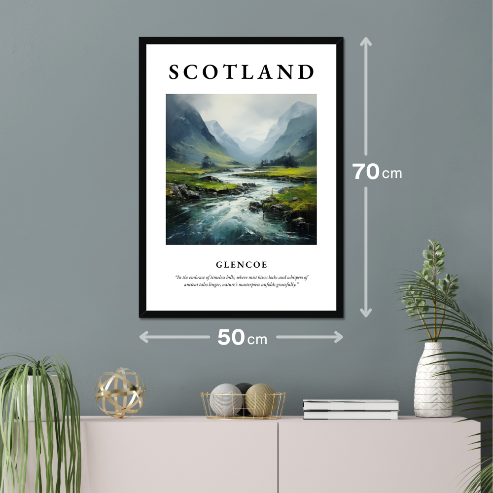 Poster of Glencoe hanging on a wall