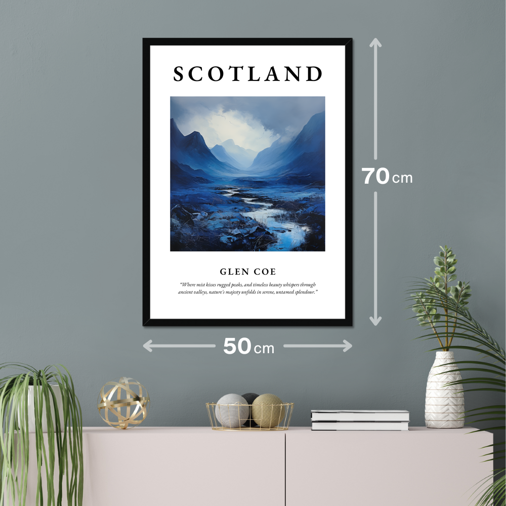 Poster of Glen Coe hanging on a wall