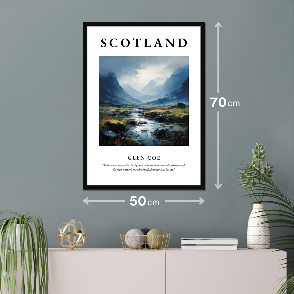 Poster of Glen Coe hanging on a wall