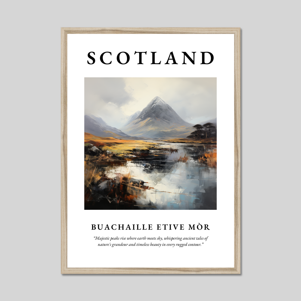 Poster in a natural frame with the word Scotland