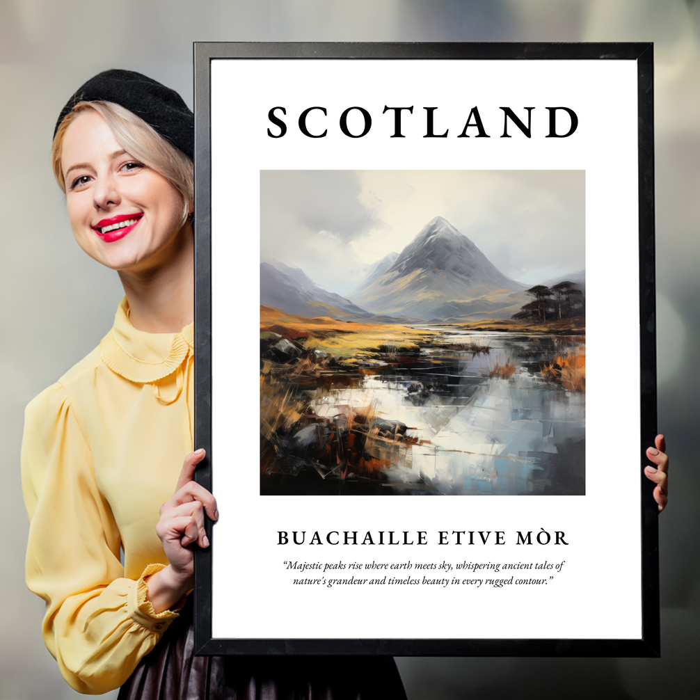 Person holding a poster of Buachaille Etive Mòr