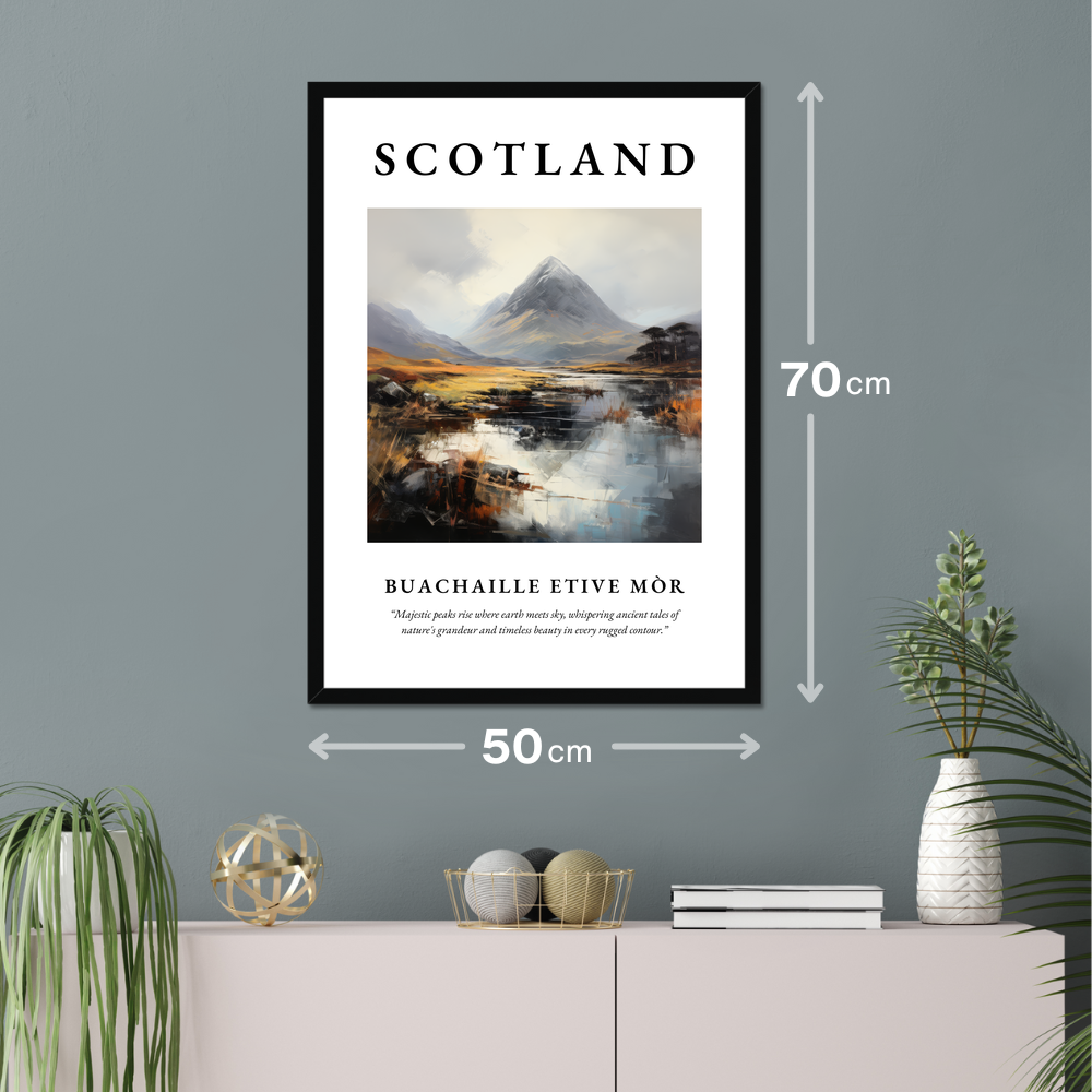 Poster of Buachaille Etive Mòr hanging on a wall