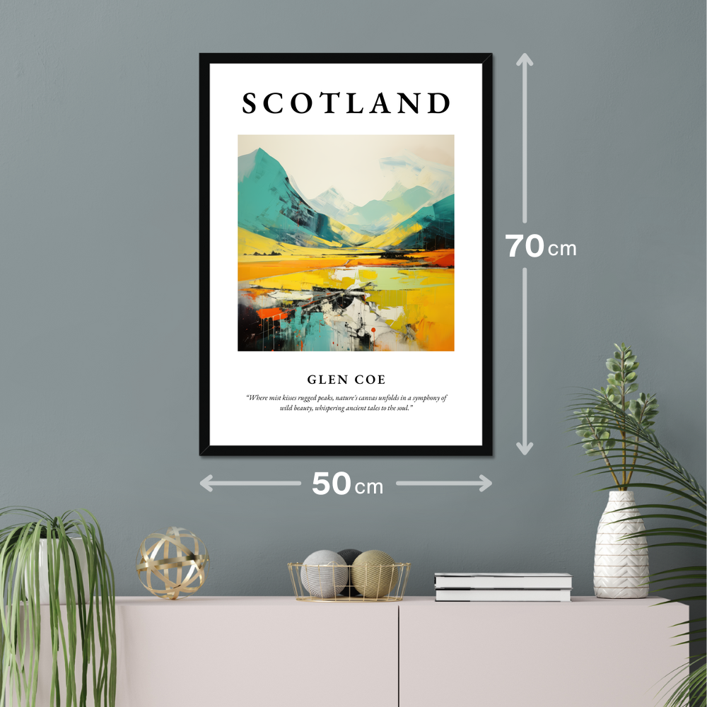 Poster of Glen Coe hanging on a wall