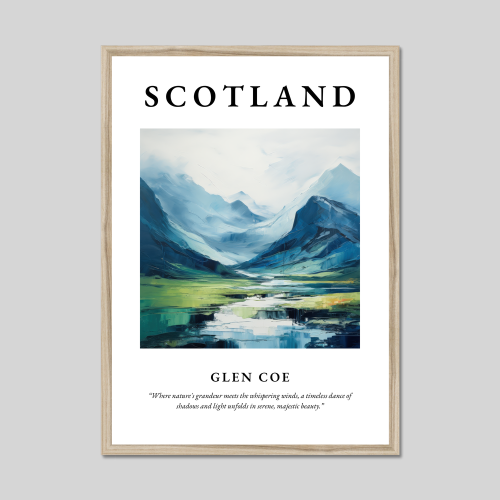 Poster in a natural frame with the word Scotland