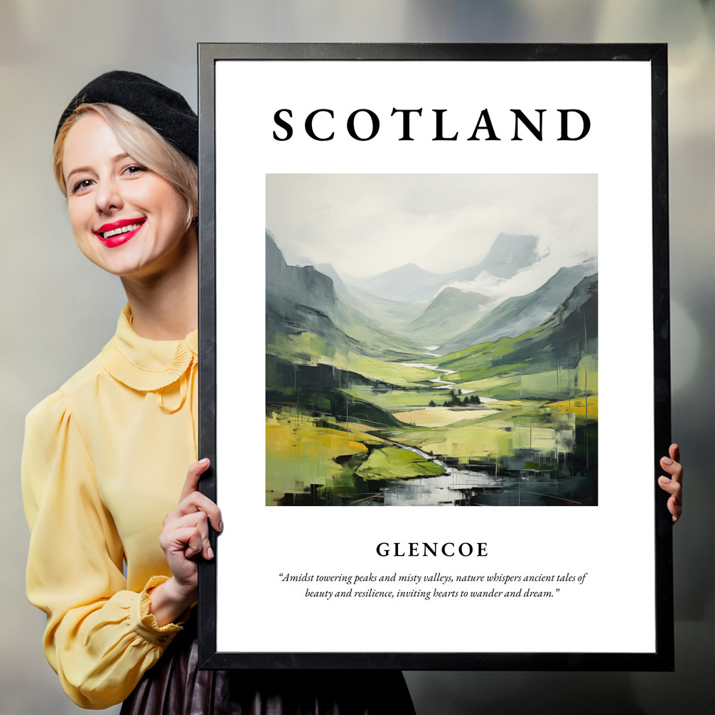 Person holding a poster of Glencoe