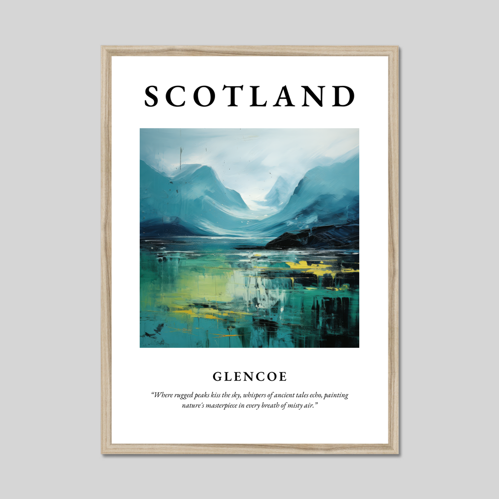 Poster in a natural frame with the word Scotland