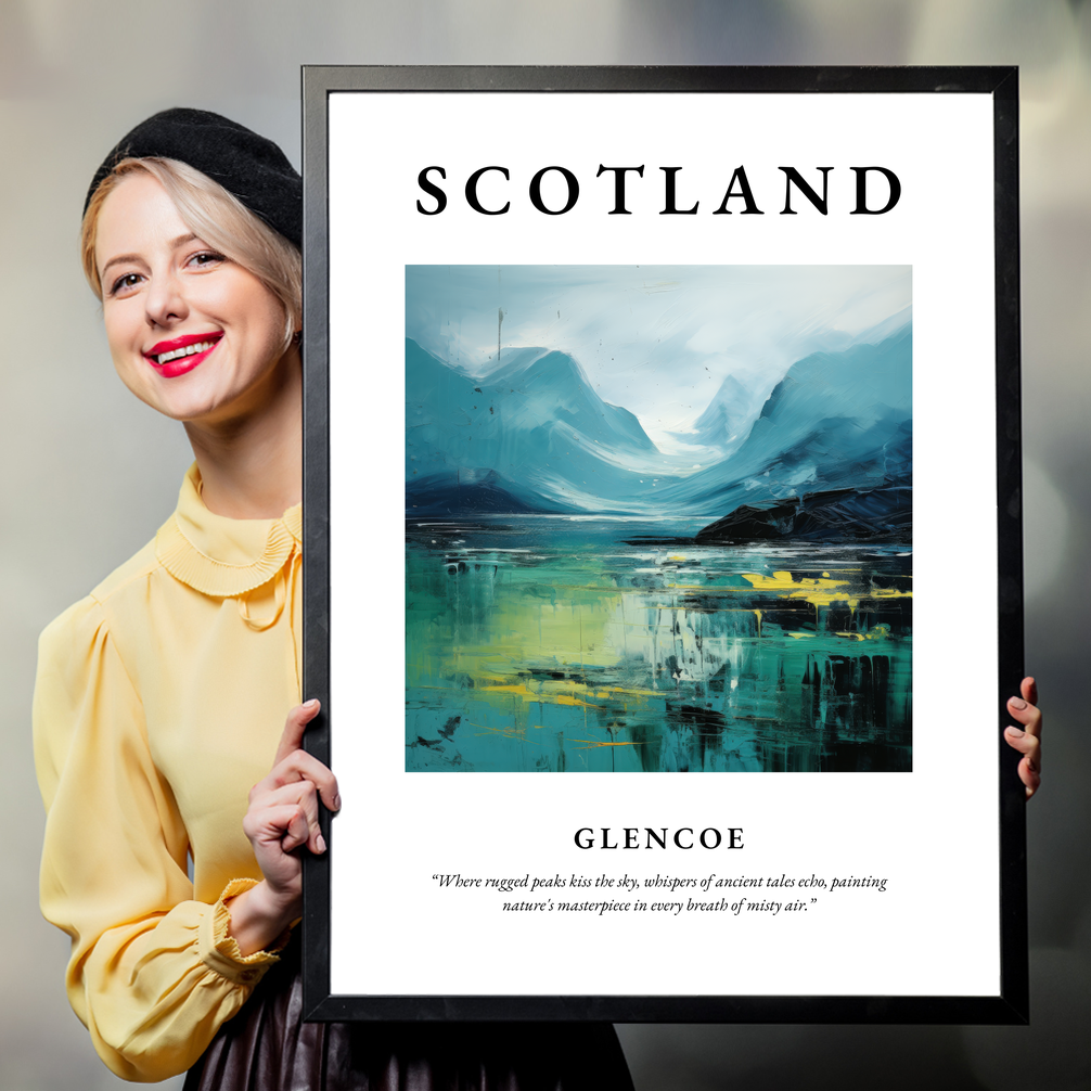 Person holding a poster of Glencoe