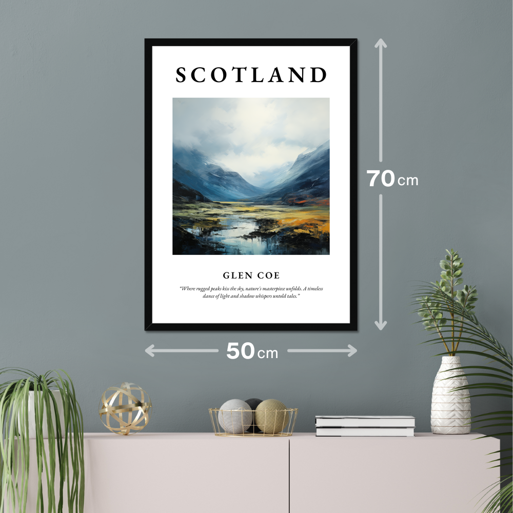 Poster of Glen Coe hanging on a wall