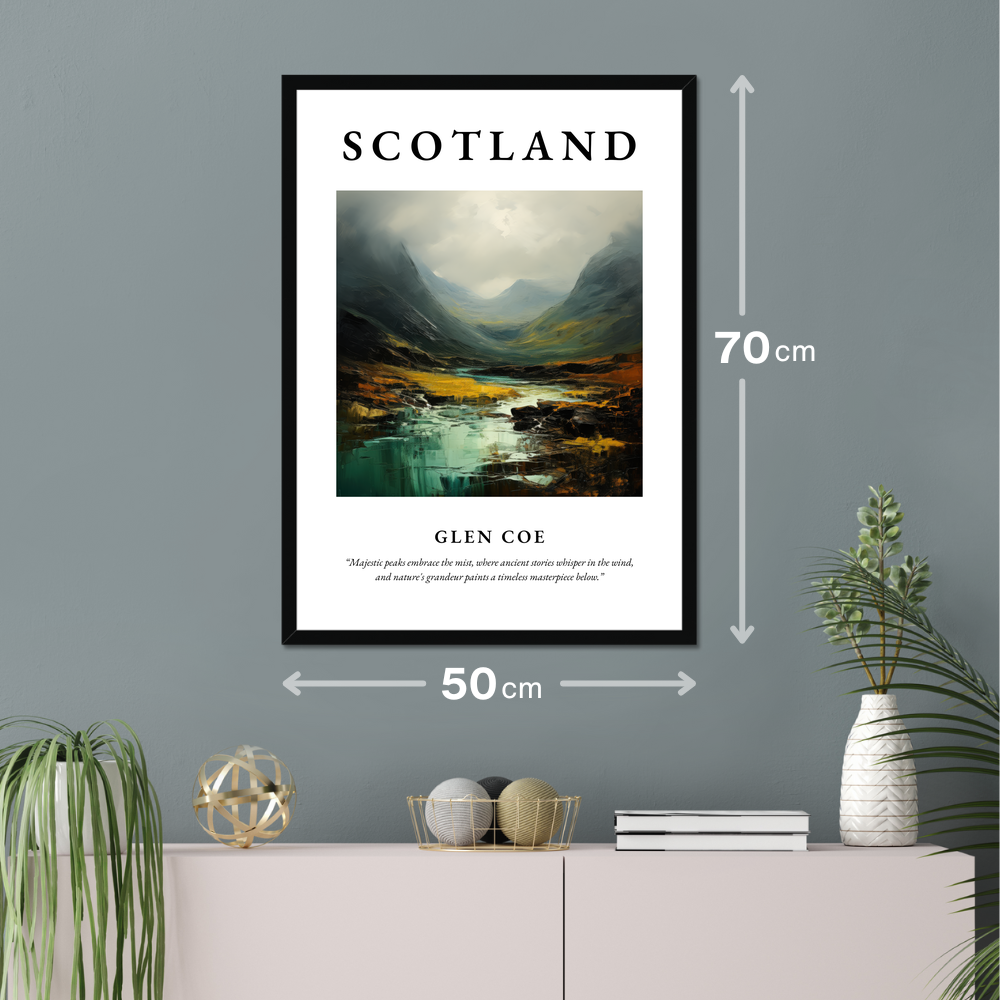 Poster of Glen Coe hanging on a wall