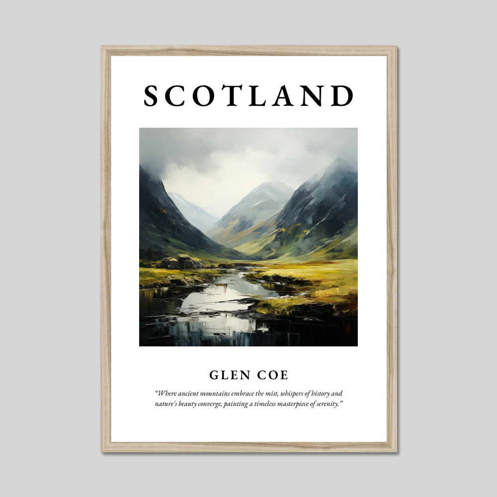 Poster in a natural frame with the word Scotland