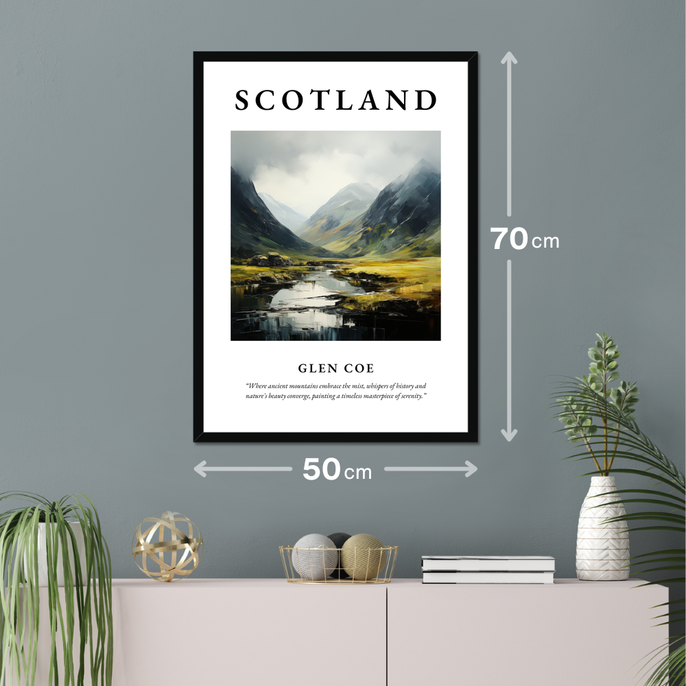 Poster of Glen Coe hanging on a wall