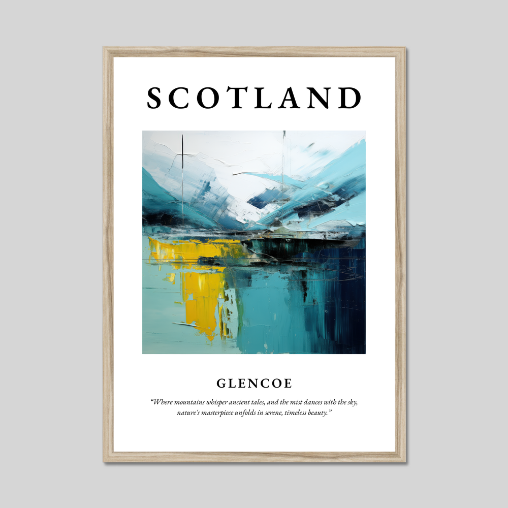 Poster in a natural frame with the word Scotland