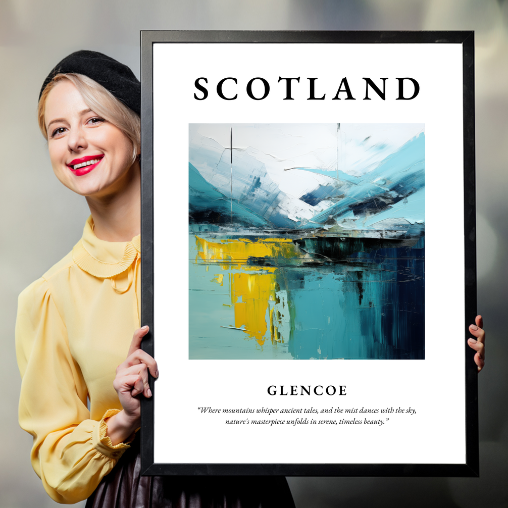 Person holding a poster of Glencoe