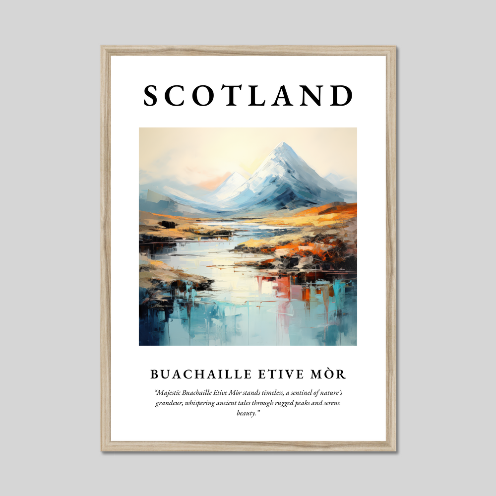 Poster in a natural frame with the word Scotland