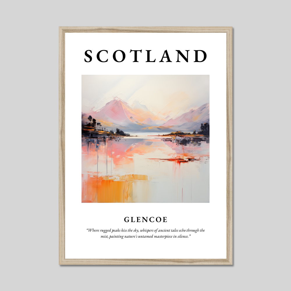 Poster in a natural frame with the word Scotland