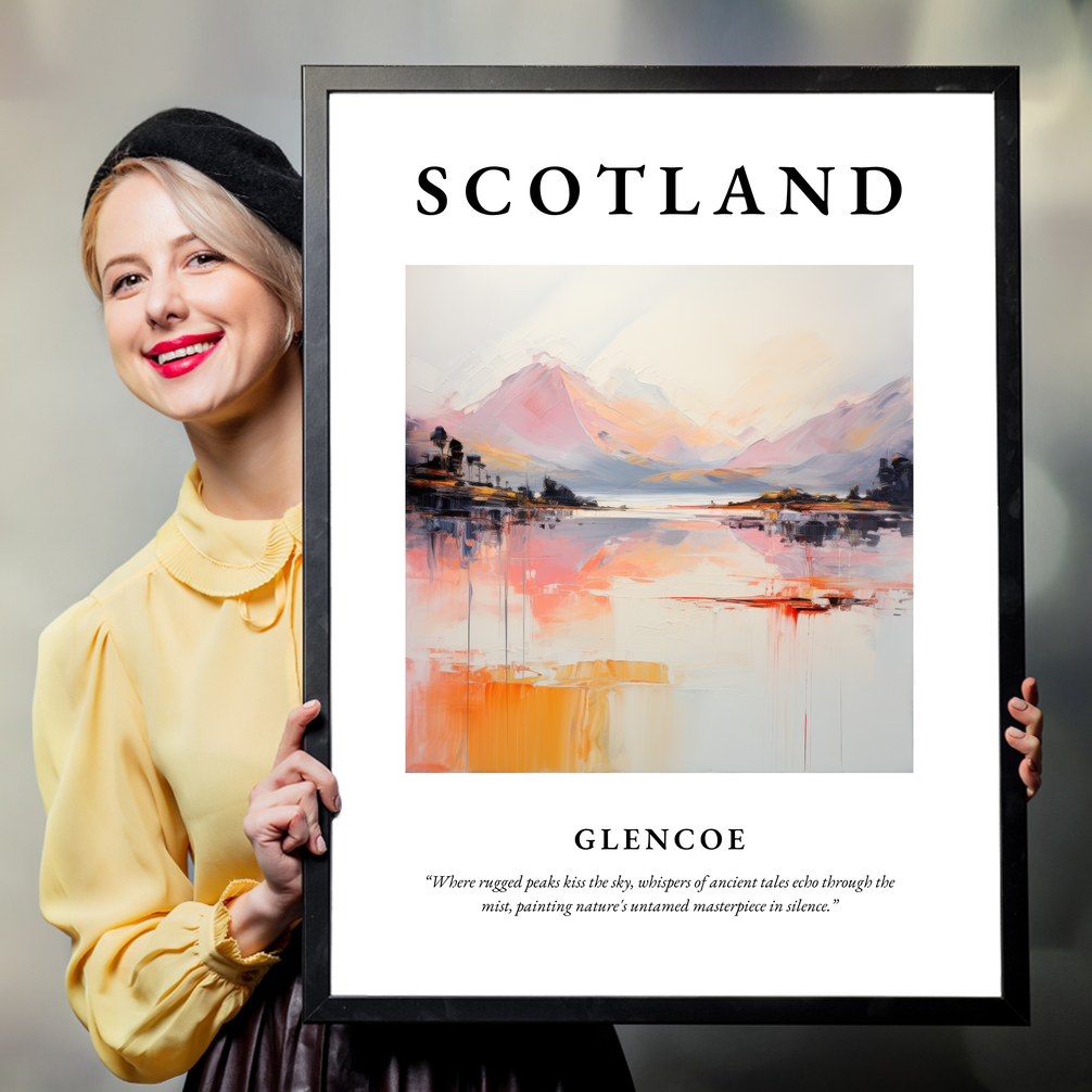 Person holding a poster of Glencoe