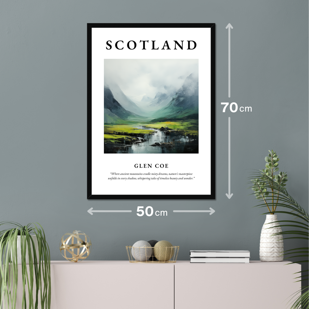 Poster of Glen Coe hanging on a wall