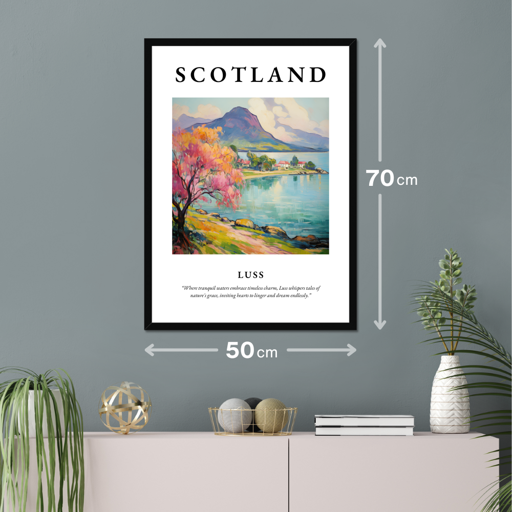 Poster of Luss hanging on a wall