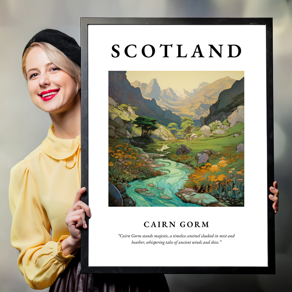 Person holding a poster of Cairn Gorm