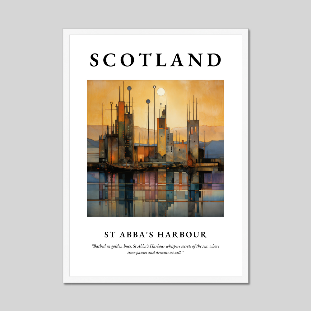 Poster in a white frame with the word Scotland