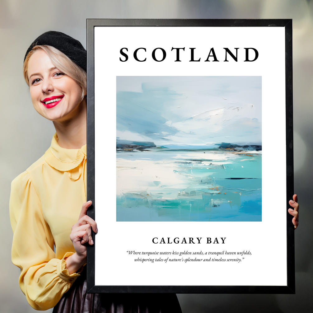 Person holding a poster of Calgary Bay