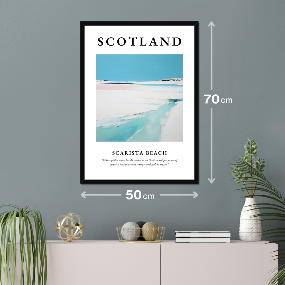 Poster of Scarista Beach hanging on a wall