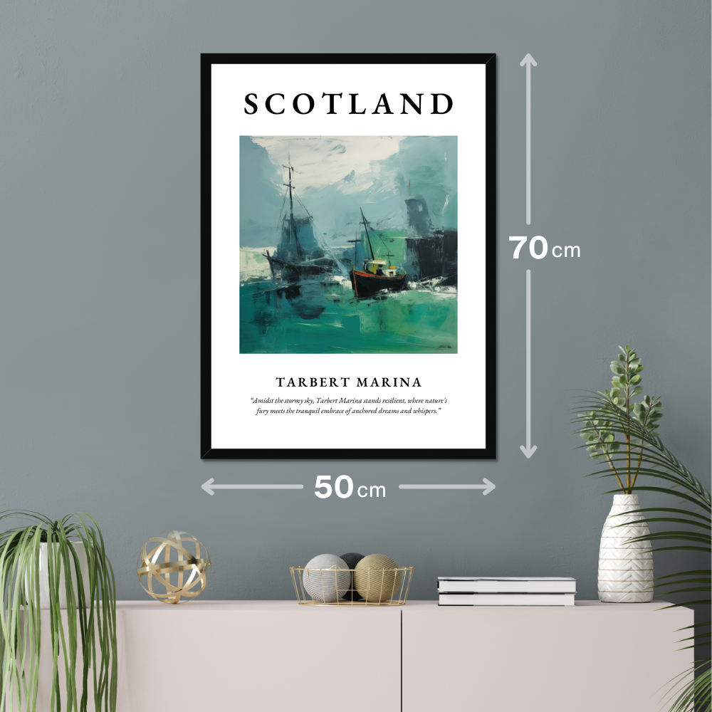 Poster of Tarbert Marina hanging on a wall