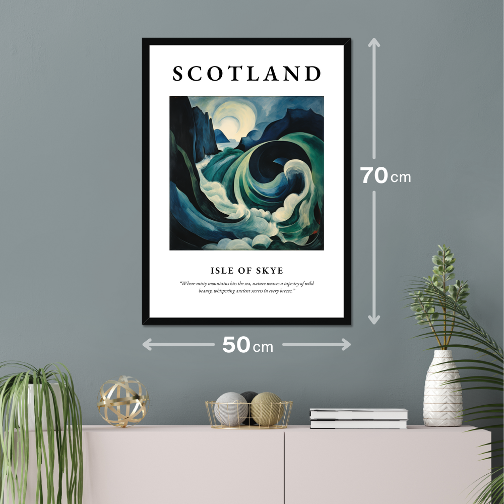 Poster of Isle of Skye hanging on a wall