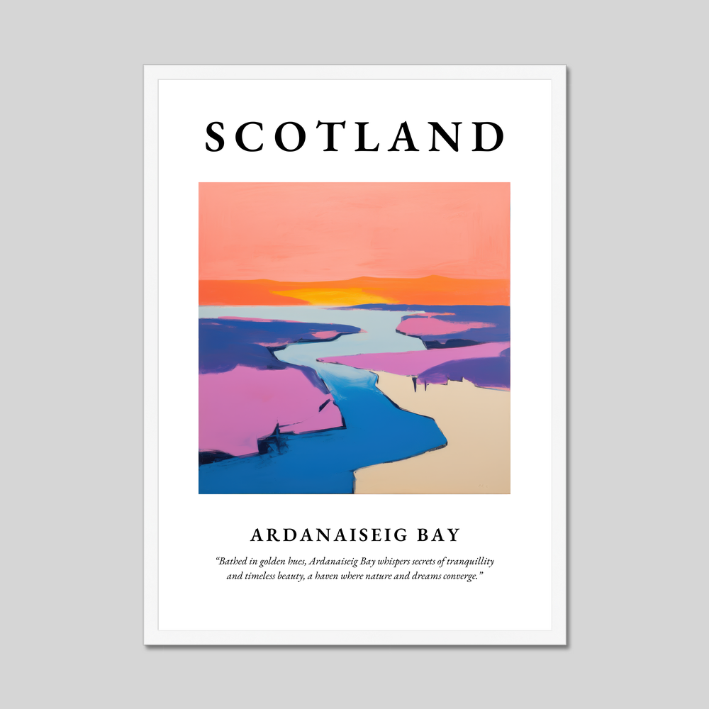 Poster in a white frame with the word Scotland