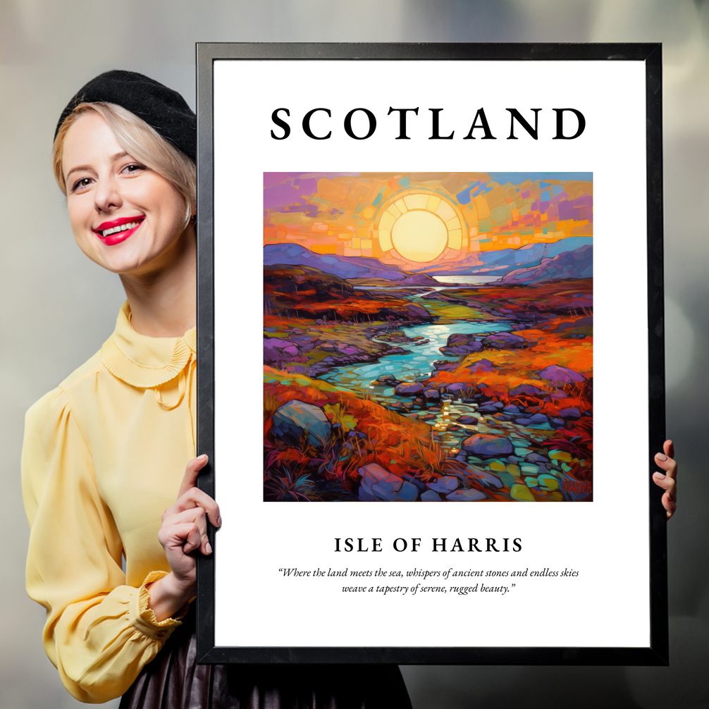 Person holding a poster of Isle of Harris