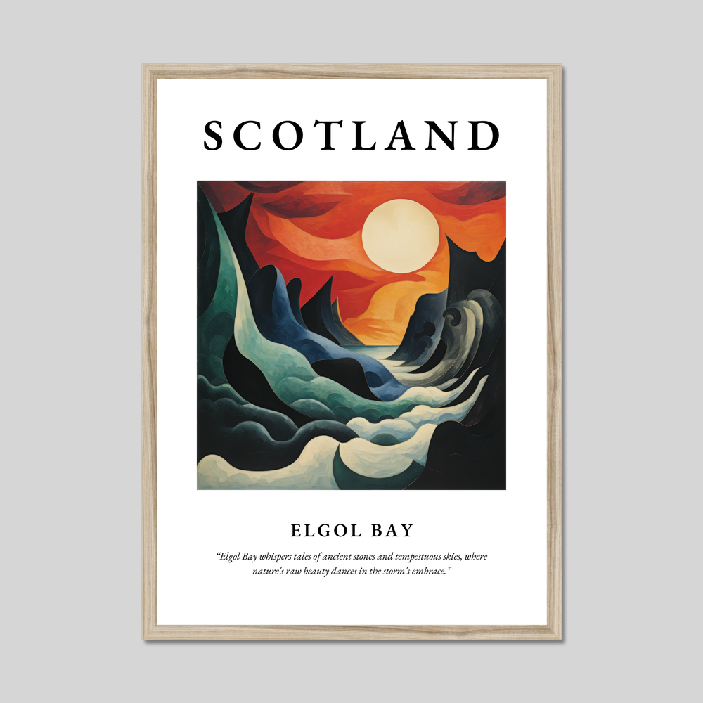 Poster in a natural frame with the word Scotland