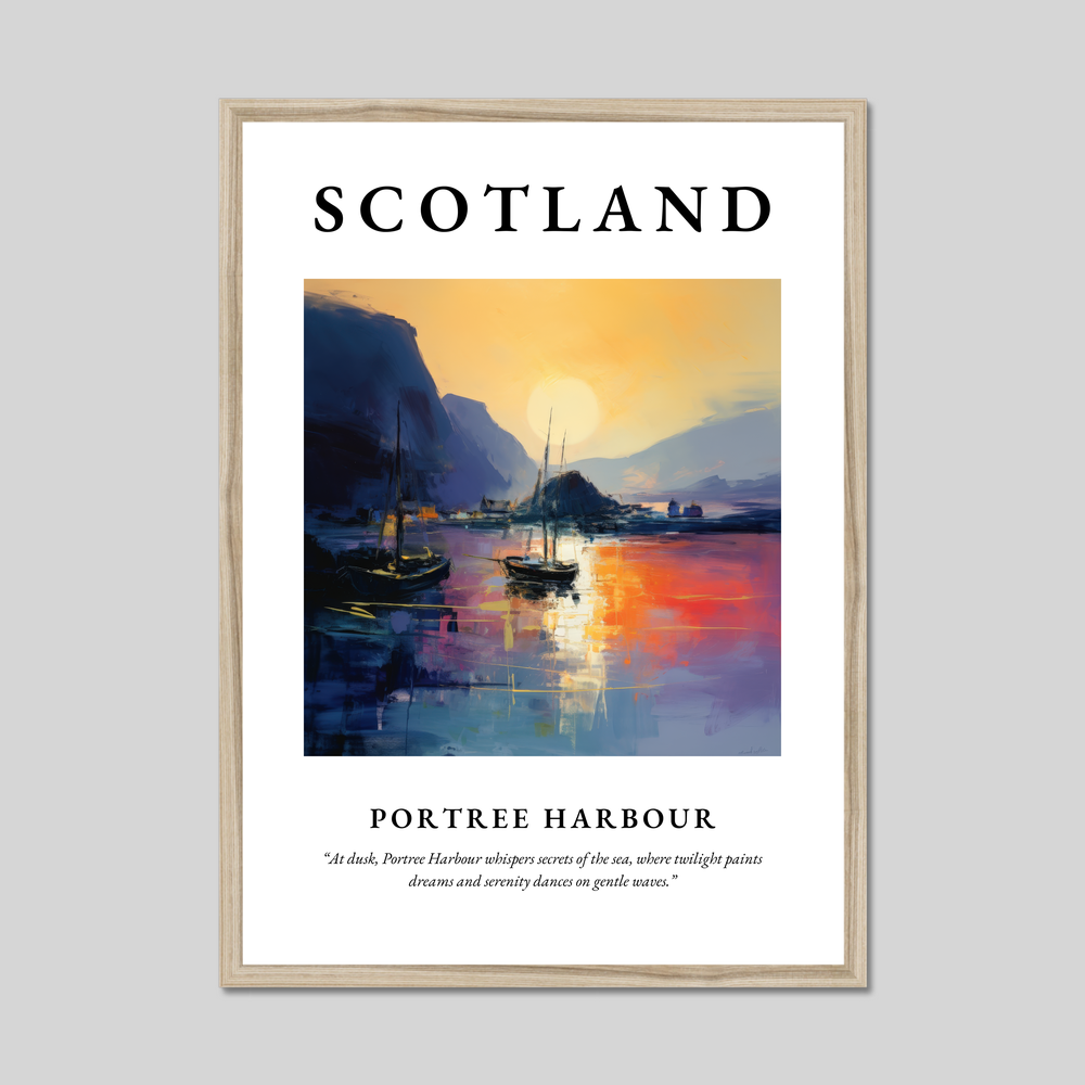 Poster in a natural frame with the word Scotland