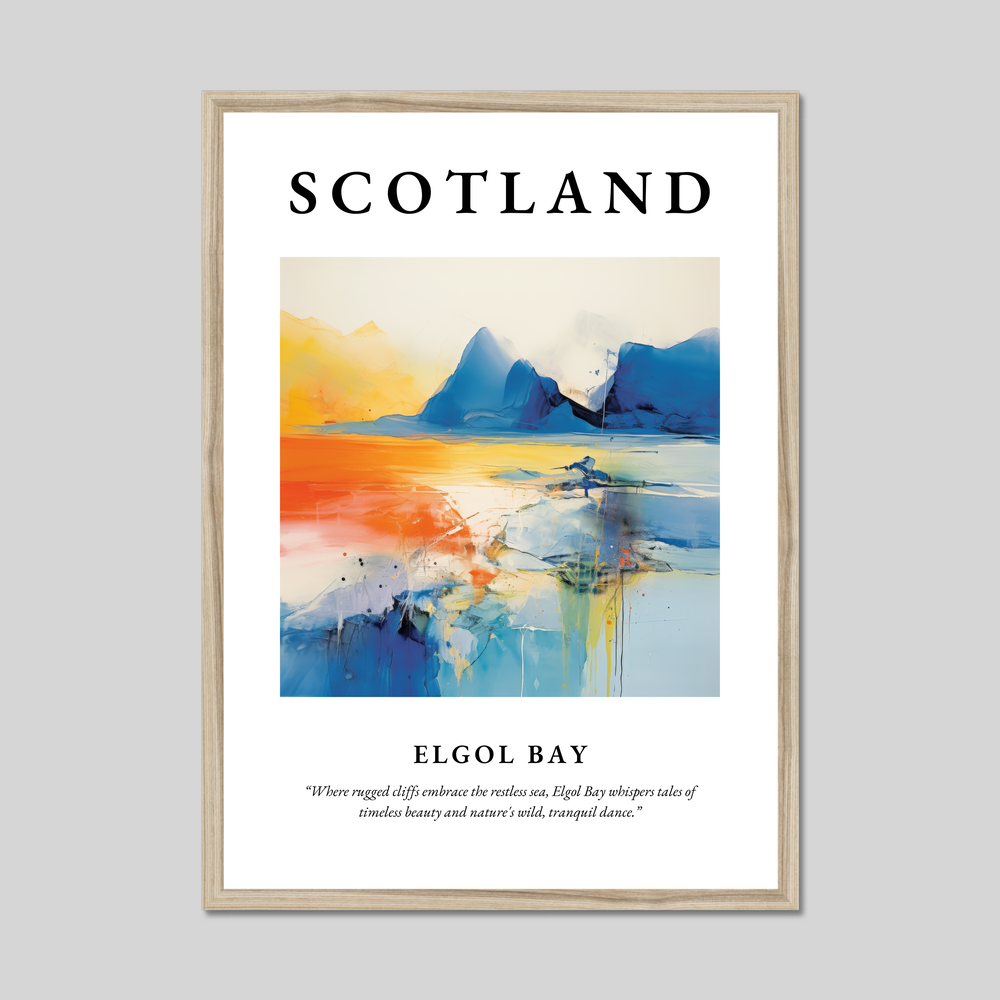 Poster in a natural frame with the word Scotland