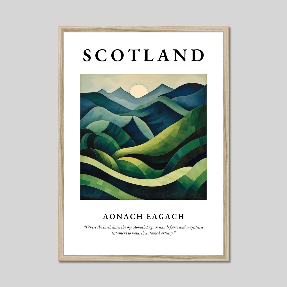 Poster in a natural frame with the word Scotland