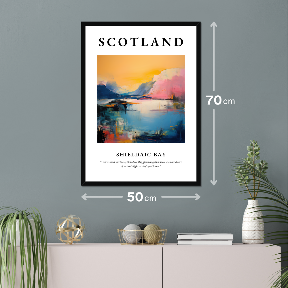 Poster of Shieldaig Bay hanging on a wall