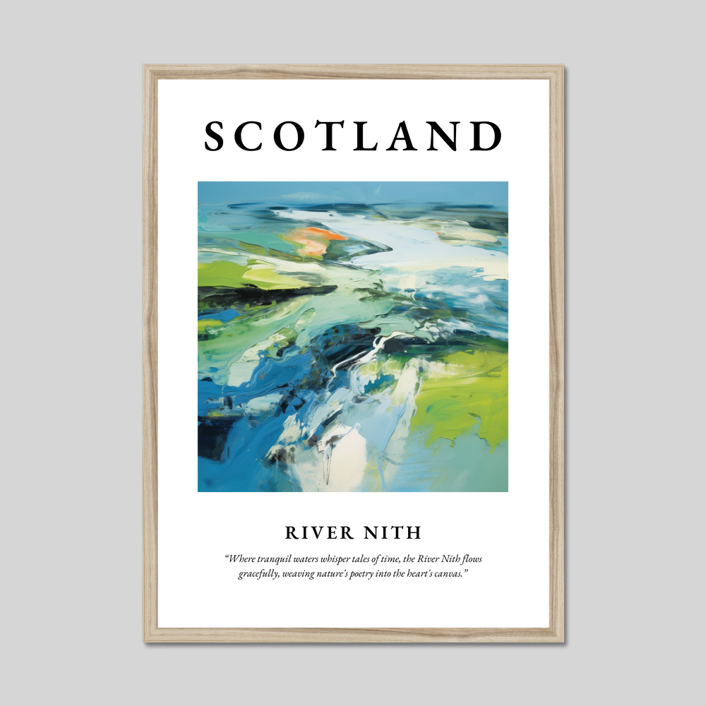 Poster in a natural frame with the word Scotland